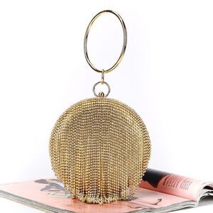Evening bags Handmade Banquet Bag Diamond Small Round Banquet Bag